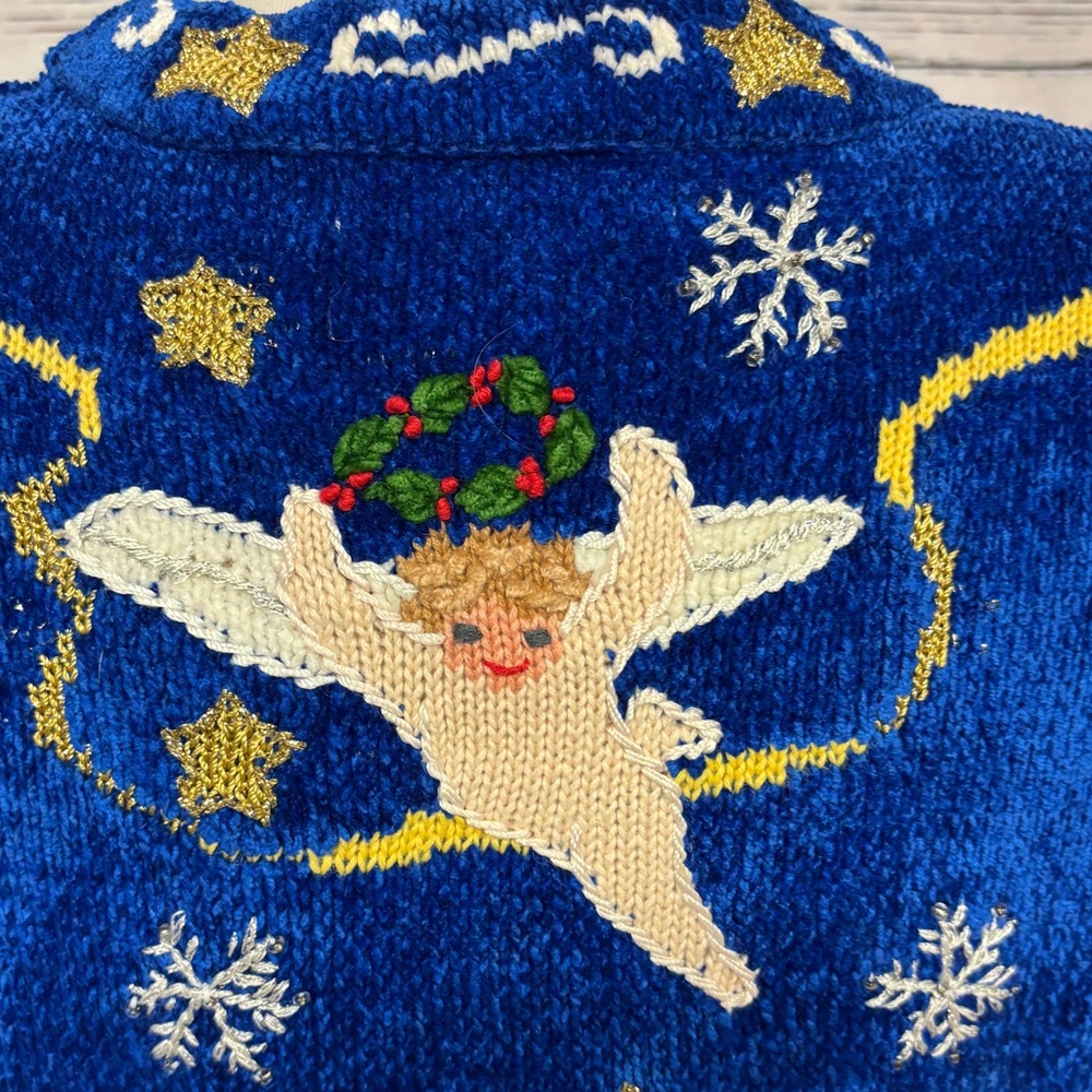 Vintage Claire Murray 80’s Stunning Christmas Sweater Hand Knit Embroidered - Picture 8 of 16